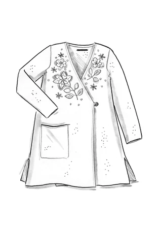 Gilet long "Rimfrost" en laine feutrée - lait d'amande