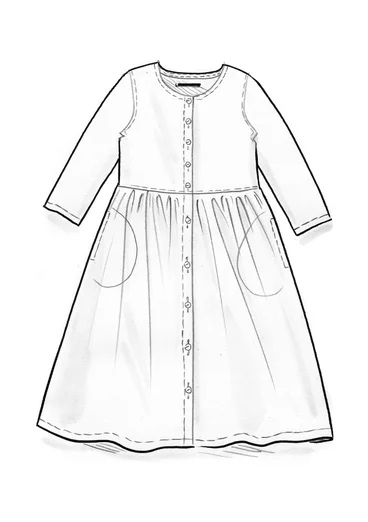 “Sofia” woven dress in organic cotton - black/check