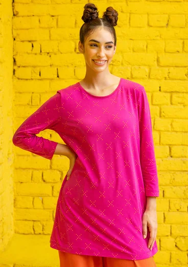 “Crossing” jersey tunic in organic cotton/elastane - cerise