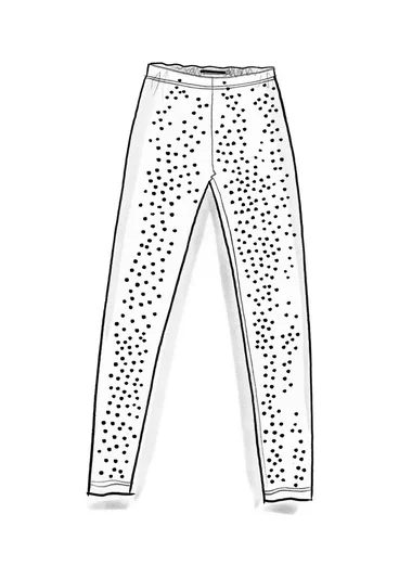 Gepunktete oder einfarbige Jerseyleggings „Ebba“ aus Bio-Baumwolle/Elasthan - aubergine-gemustert