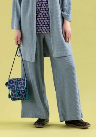 Pantalon en velours de coton biologique/polyester recyclé - bleu pigeon