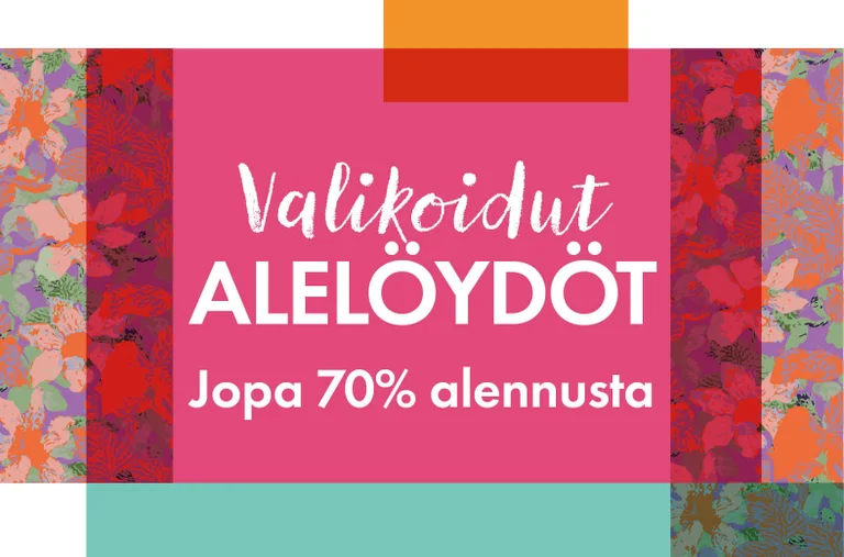 Graafinen kuvio, jossa erikuvioisia ja erivärisiä, osin päällekkäisiä laatikoita. 