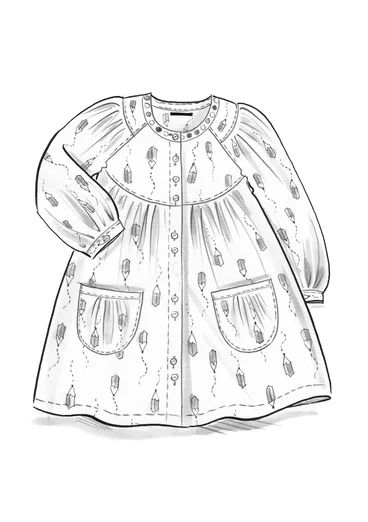 Blouse d'artiste "Crayon" en coton biologique - gris chaud clair