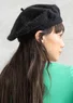 Knitted alpaca blend beret (black One Size)