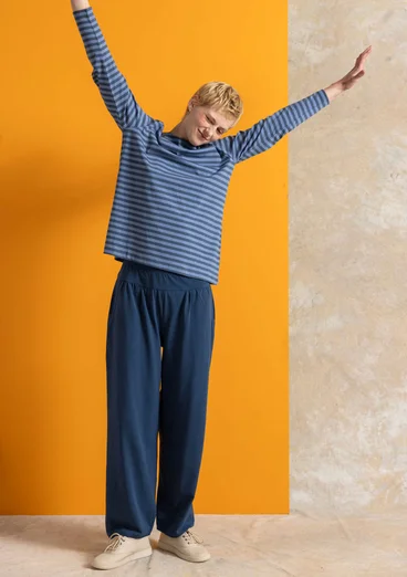 Basic-Streifenshirt aus Bio-Baumwolle - pazifikblau-altblau