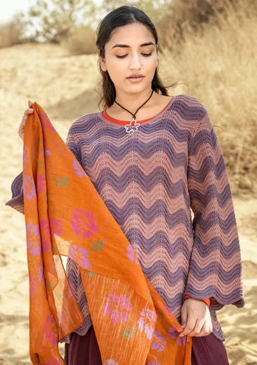 “Rose” recycled cotton sweater - mauve/striped