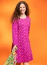 “1964” dotted jersey dress in cotton/modal (cochineal L)