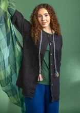 Blouse "Alva" en lin tissé - noir/rayé