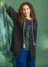 Vevd bluse «Alva» i lin (svart/stripete S)