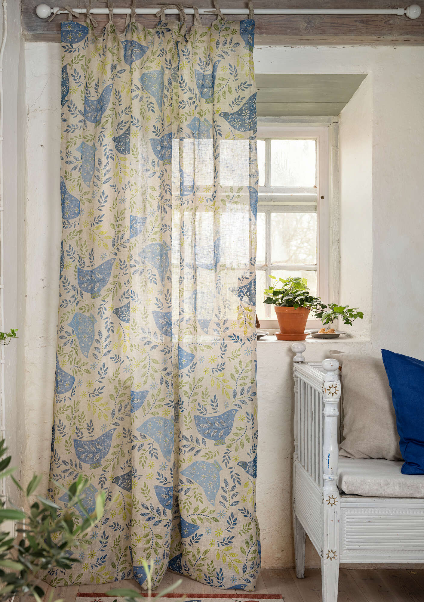 “Okarina” linen curtain indigofera thumbnail