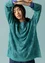 Linen/recycled linen pointelle sweater (aqua green L)