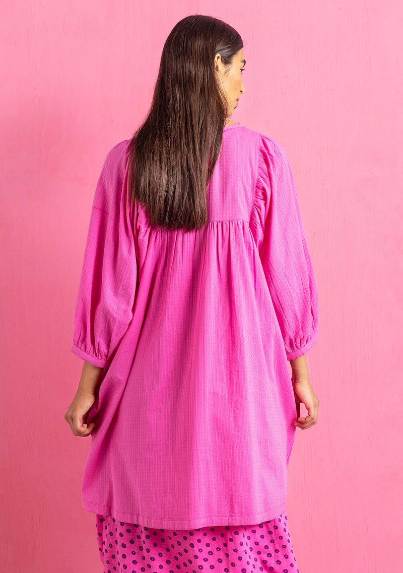 Kleid „Hilda“ aus Bio-Baumwollgewebe wildrose