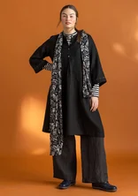 Woven “Asta” dress in linen - black