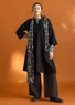 Woven “Asta” dress in linen (black XS)