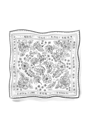 Foulard "Okinawa" en laine - rouge perroquet