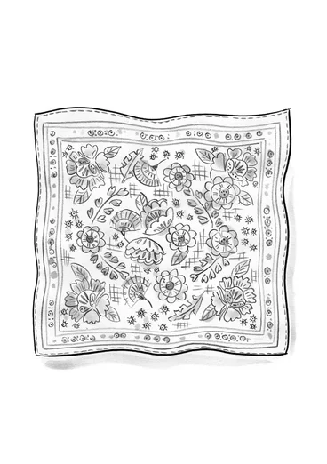 Foulard "Okinawa" en laine - rouge perroquet
