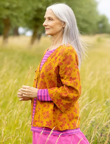 “Flora-Li” cardigan in organic/recycled cotton - curry
