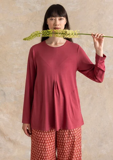 Tricot tuniek van viscose/elastaan - vijg