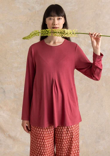Tricot tuniek van viscose/elastaan - vijg