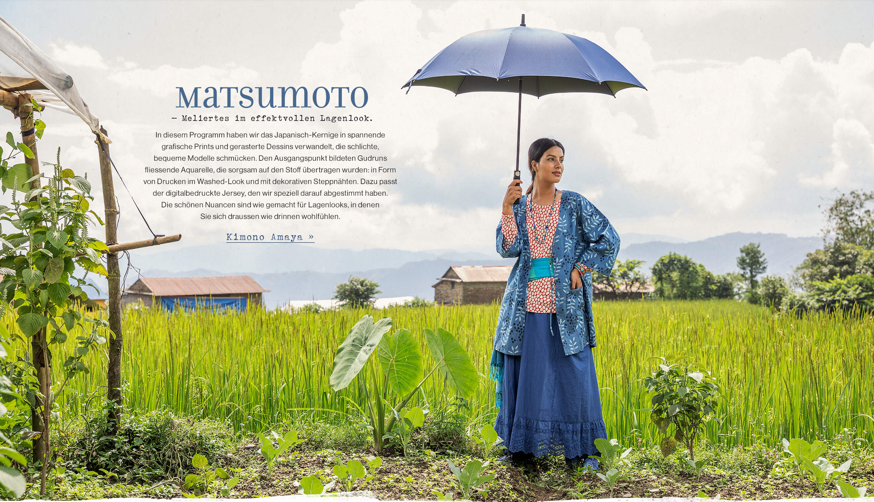 Kimono „Amaya“ aus Bio-Baumwolle/Leinen