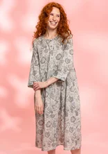 “Peace” floral dress in organic cotton - natural