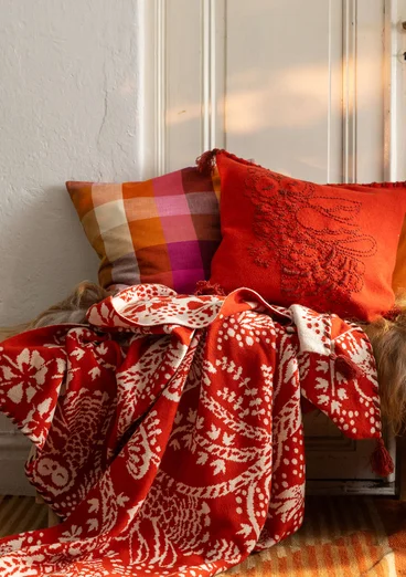 “Taiga” knit throw in lambswool - copper