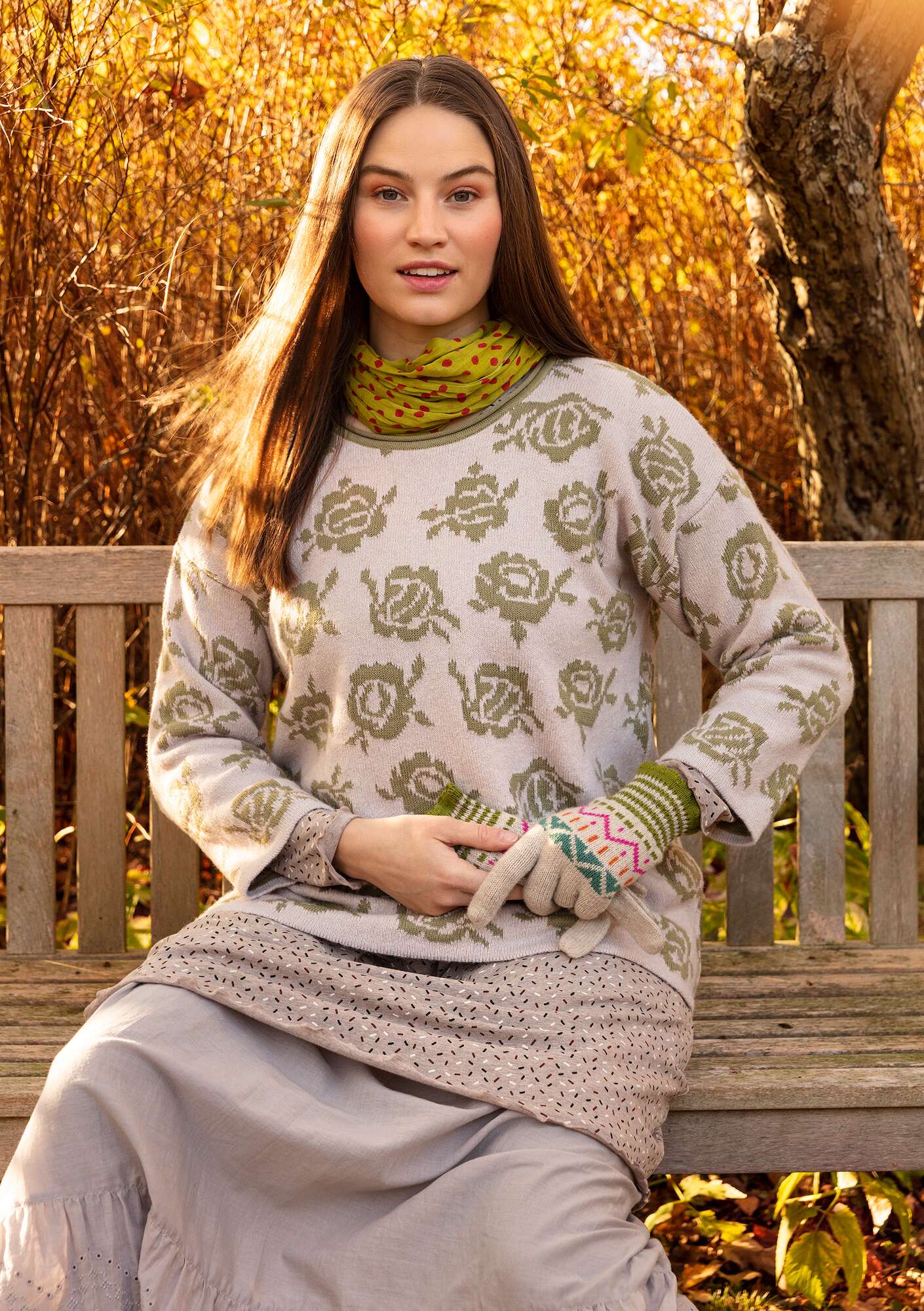 “Adele” wool/organic cotton sweater natural thumbnail