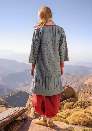 Robe "Sky" en coton biologique tissé - graphite