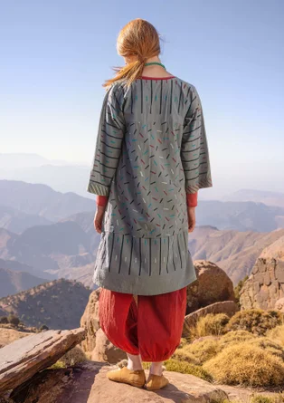 “Sky” woven organic cotton dress - graphite