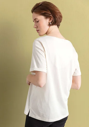 Jerseybluse "Juliet" i økologisk bomuld/modal - halvbleget
