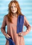 Essential striped sweater in organic cotton copper/light potato melange thumbnail