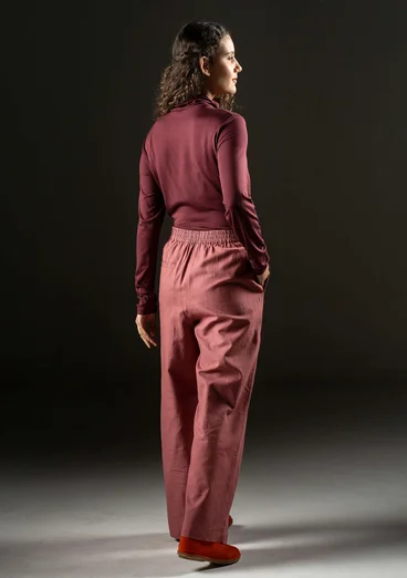 Pantalon en coton biologique tissé - rouge sourd