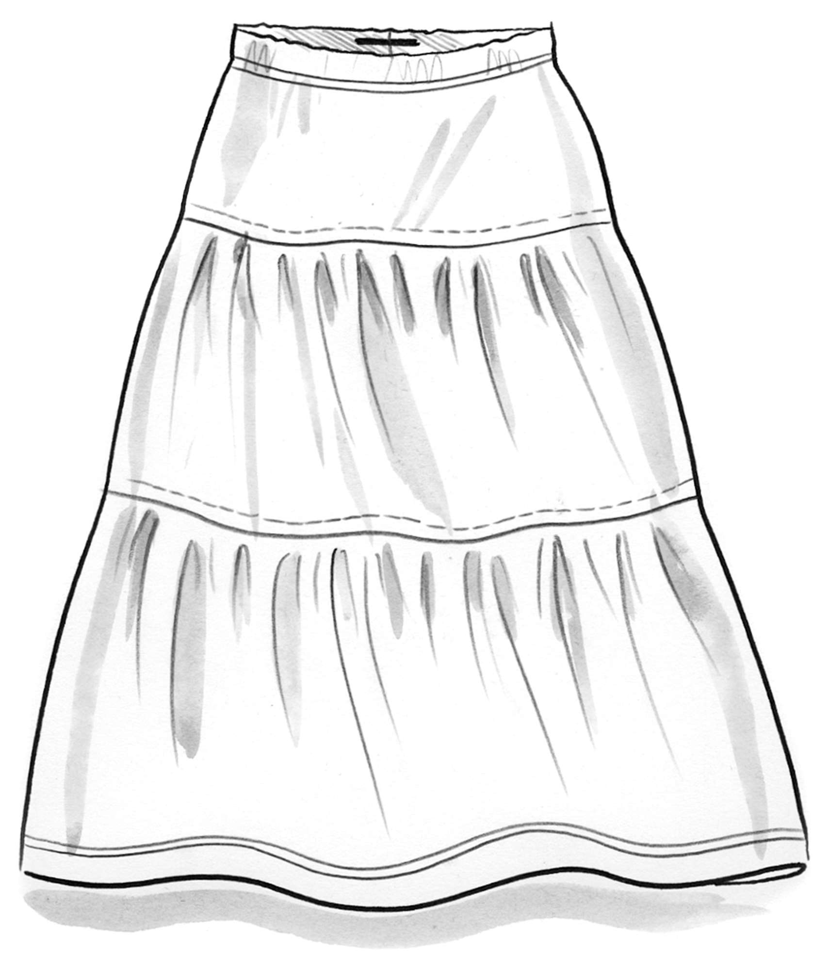 Linen jersey skirt