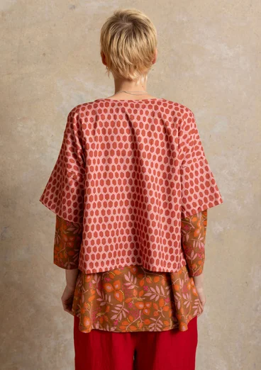 Bluse „Vendela“ aus Bio-Baumwollgewebe - lachsrosa-gemustert