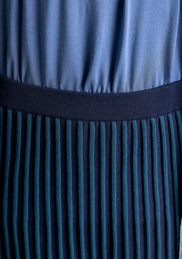 Organic/recycled cotton knit skirt - dark indigo/dark petrol blue