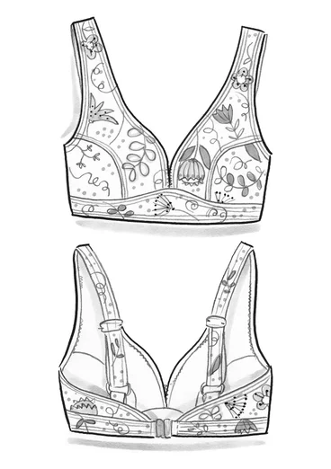 “Pacific” recycled polyamide/elastane bikini top - indigo blue/patterned