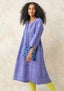 Vävd klänning  Lillian  i lin himmelsblå/mönstrad thumbnail