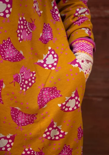 Trikåklänning "Dolores" i ekologisk bomull/modal - senap