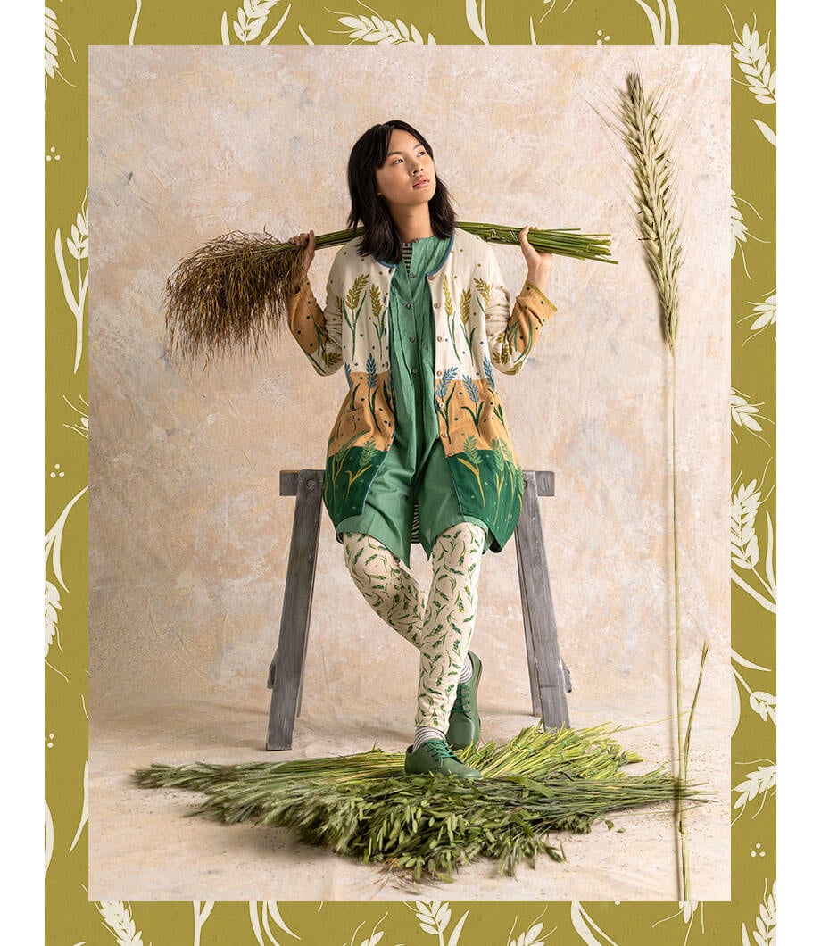 “Wheat” longline organic cotton cardigan
