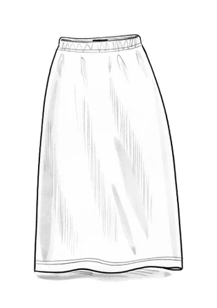 Long jersey skirt in organic cotton rib - amaryllis