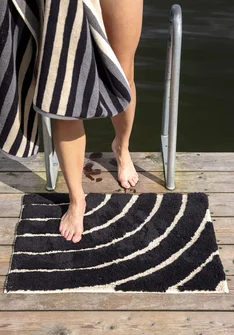 “After rain” organic cotton bath mat - black