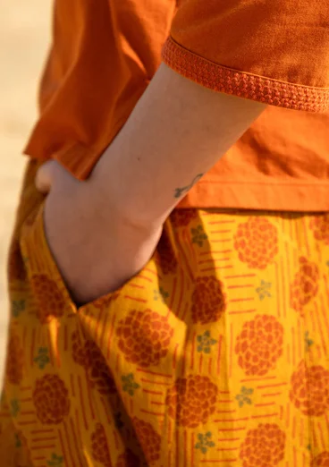 “Gjusta” woven organic cotton skirt - mustard