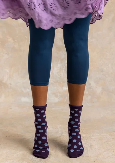 Solid-colored leggings in recycled polyamide - Pacific blue