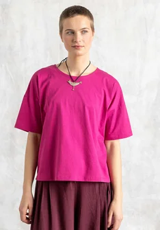 T-shirt i økologisk bomuld - cerise