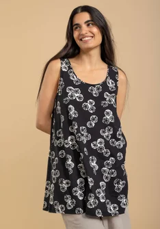 “Corallo” organic cotton jersey tank top - black