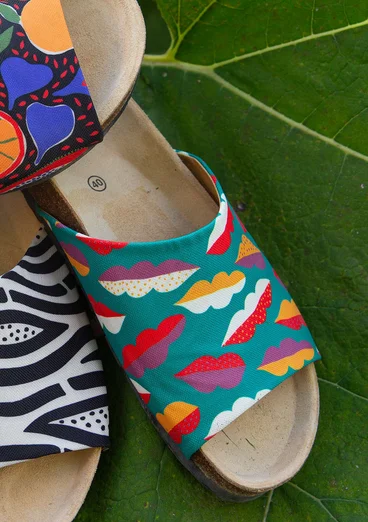 Sandalen "Botswana" met kurken zool - lichtoriëntgroen