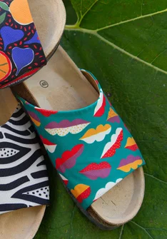 Sandalen "Botswana" met kurken zool - lichtoriëntgroen