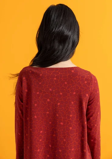 Jerseykleid „Theia“ aus Bio-Baumwolle/Elasthan - dunkelachatrot-gemustert