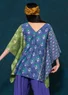 “Première” woven tunic in organic cotton/silk (cobalt blue S/M)
