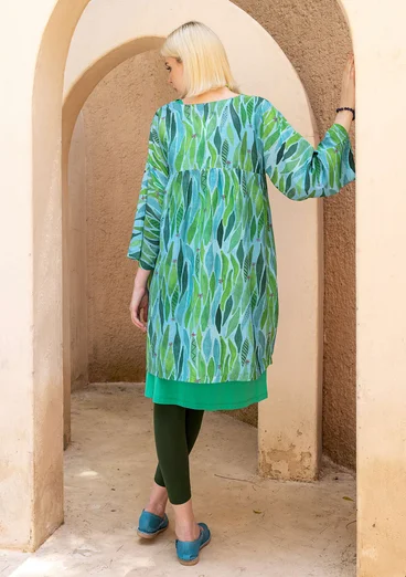 “Marie” woven dress in organic cotton/silk - cicada/patterned